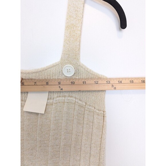 Sweater Project Dress Womens Large Ivory Shimmer Pleated Y2K - Picture 9 of 10